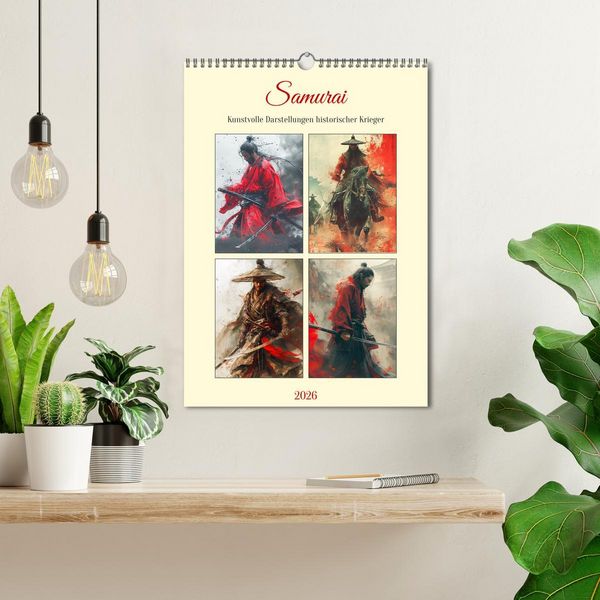 Produktbild: Samurai. Kunstvolle Darstellungen historischer Krieger (Wandkalender 2026 DIN A3 hoch), CALVENDO Monatskalender