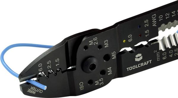 Produktbild: TOOLCRAFT PLC-4131 TO-6680946 Crimp- und Abisolierzange 1.5 bis 6mm&sup2;