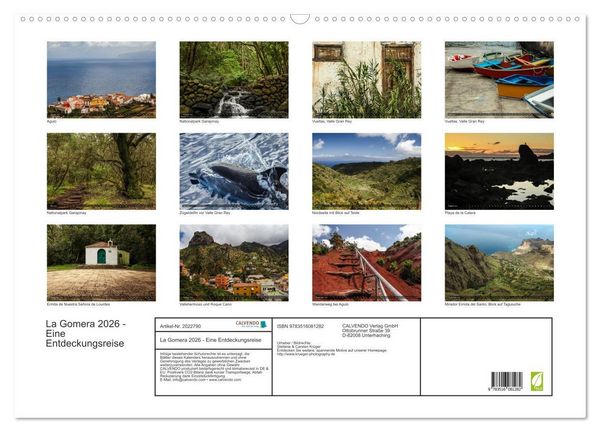 Produktbild: La Gomera 2026 - Eine Entdeckungsreise (Wandkalender 2026 DIN A2 quer), CALVENDO Monatskalender