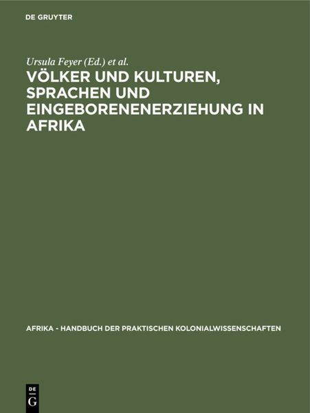 Produktbild: V&ouml;lker und Kulturen, Sprachen und Eingeborenenerziehung in Afrika
