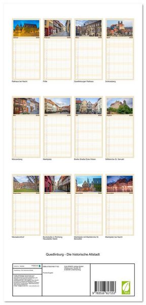 Produktbild: Familienplaner 2026 - Quedlinburg - Die historische Altstadt mit 5 Spalten (Wandkalender, 21 x 45 cm) CALVENDO
