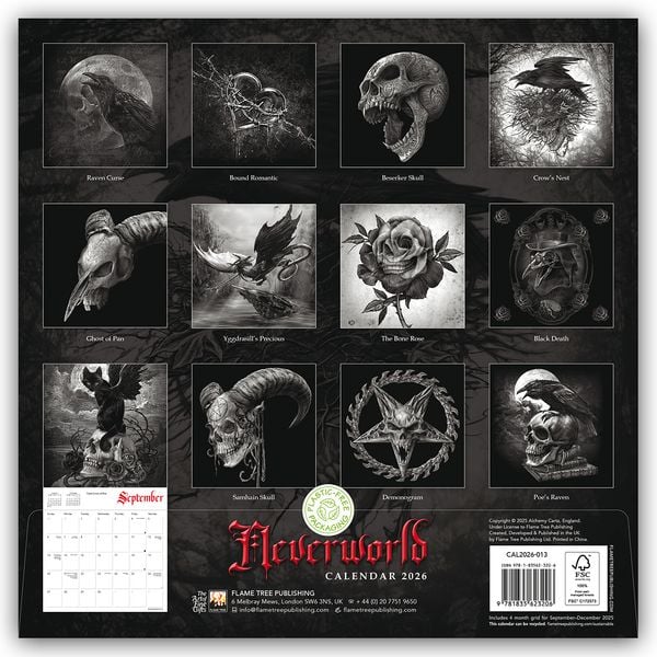 Produktbild: Alchemy Neverworld 2026 &ndash; Original Flame Tree Publishing-Kalender [Kalender]