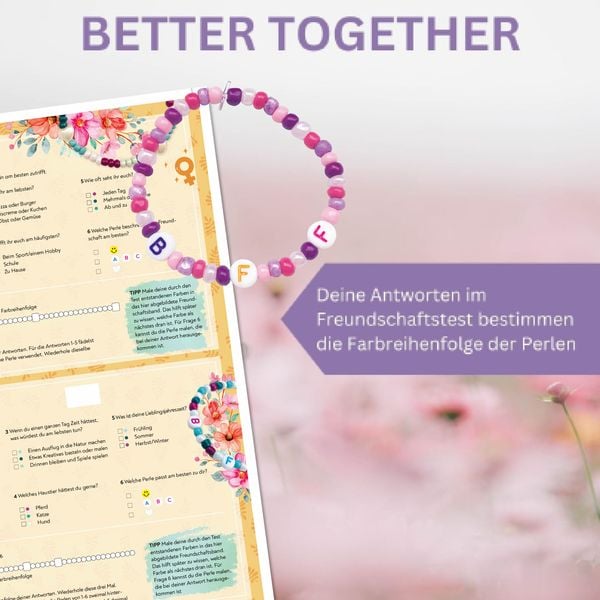 Produktbild: Lovely You Schmuckset #Besties. Anleitung und Material f&uuml;r 5 Armb&auml;nder. &Uuml;ber 400 Perlen