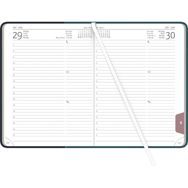 Produktbild: Buchkalender Premium Water türkis-blau 2026 - Büro-Kalender A5 - Cheftimer - 1 Tag 1 Seite - 416 Seiten - Tucson-Einband - Zettler