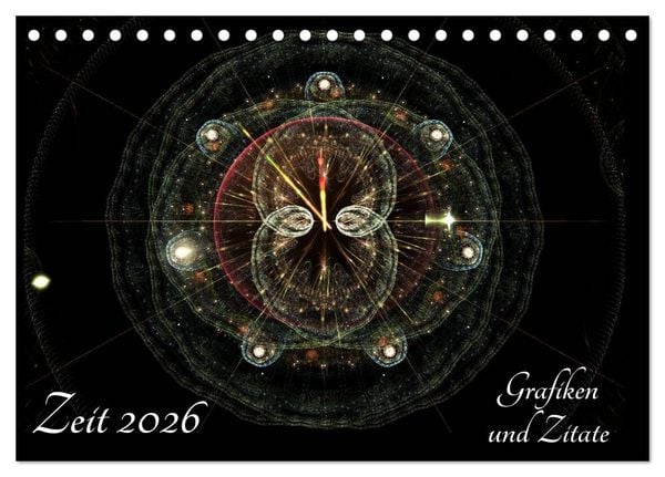 Produktbild: Zeit 2026 - Grafiken und Zitate (Tischkalender 2026 DIN A5 quer), CALVENDO Monatskalender