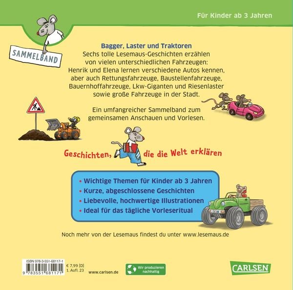 Produktbild: LESEMAUS Sonderbände: Bagger, Laster und Traktoren – Alles über Fahrzeuge