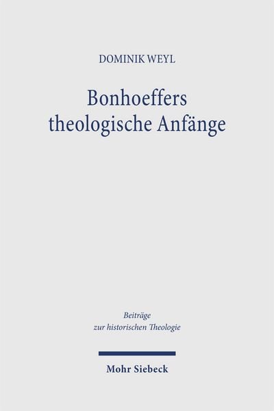 Produktbild: Bonhoeffers theologische Anf&auml;nge