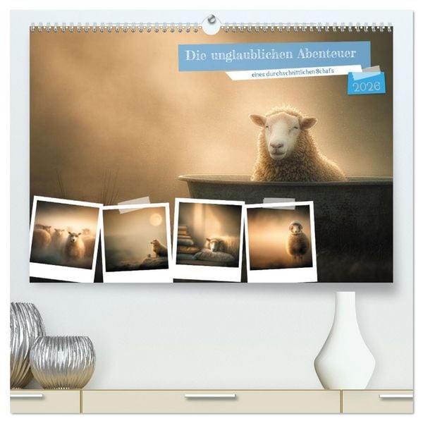 Produktbild: Die unglaublichen Abenteuer eines durchschnittlichen Schafs (hochwertiger Premium Wandkalender 2026 DIN A2 quer), Kunstdruck in Hochglanz