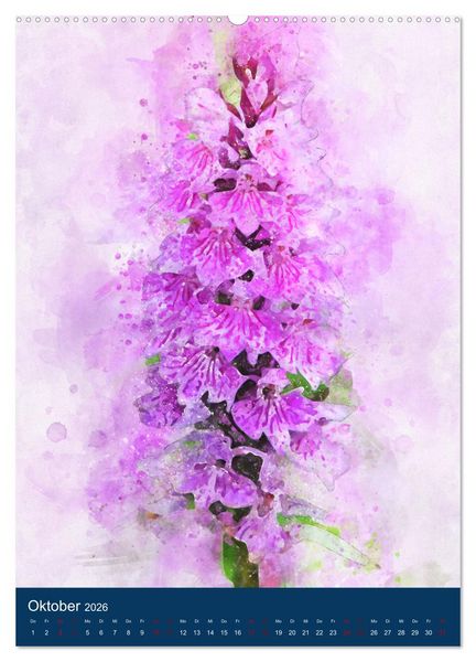 Produktbild: Wilde Blumen - Illustrierter Bl&uuml;tenzauber der Pflanzenwelt (hochwertiger Premium Wandkalender 2026 DIN A2 hoch), Kunstdruck in Hochglanz
