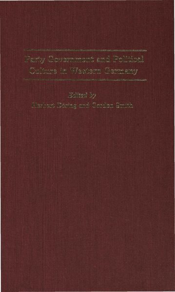 Produktbild: Party Government and Political Culture in Western Germany