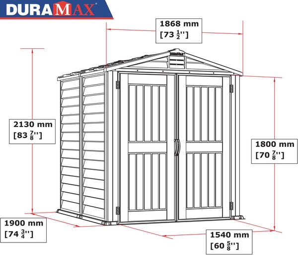 Produktbild: Kunststoff Ger&auml;tehaus 186x190 Gartenhaus Dreht&uuml;ren