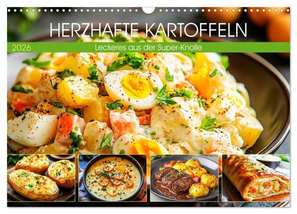 Produktbild: Herzhafte Kartoffeln. Leckeres aus der Super-Knolle (Wandkalender 2026 DIN A3 quer), CALVENDO Monatskalender