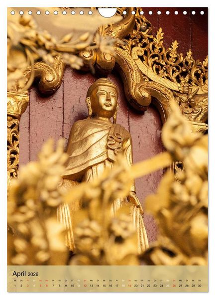 Produktbild: BUDDHA in GOLD (Wandkalender 2026 DIN A4 hoch), CALVENDO Monatskalender