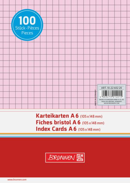 Produktbild: Brunnen Karteikarte A6 kar rt 100St