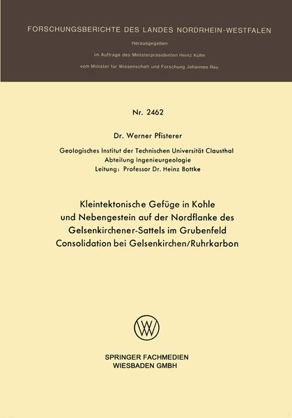 Produktbild: Kleintektonische Gef&uuml;ge in Kohle und Nebengestein auf der Nordflanke des Gelsenkirchener-Sattels im Grubenfeld Consolidation bei Gelsenkirchen/Ruhrkarbon