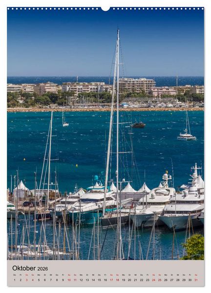Produktbild: C&Ocirc;TE D&rsquo;AZUR Cannes, Monaco und Nizza (hochwertiger Premium Wandkalender 2026 DIN A2 hoch), Kunstdruck in Hochglanz