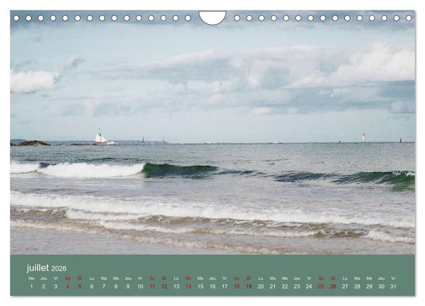 Produktbild: Sillonnez la plage (Calendrier mural 2026 DIN A4 vertical), CALVENDO calendrier mensuel