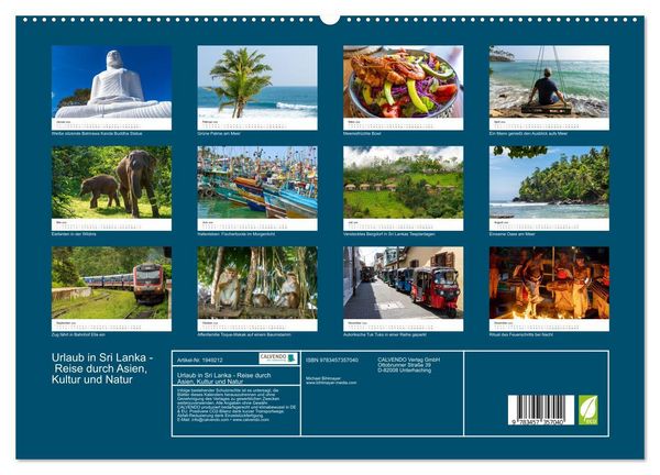 Produktbild: Urlaub in Sri Lanka - Reise durch Asien, Kultur und Natur (hochwertiger Premium Wandkalender 2026 DIN A2 quer), Kunstdruck in Hochglanz