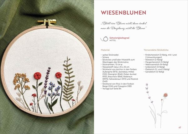 Produktbild: Florale Stickerei