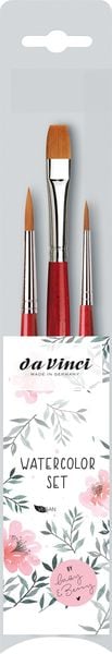 Produktbild: da Vinci Pinselset Watercolor Hobby & Craft, Lettering & Flower Brush Set, Synthetik, 3er Set