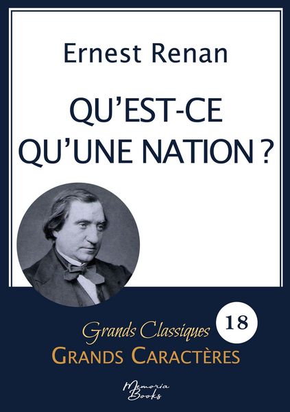 Produktbild: Qu'est-ce qu'une nation ? d'Ernest Renan en grands caract&egrave;res