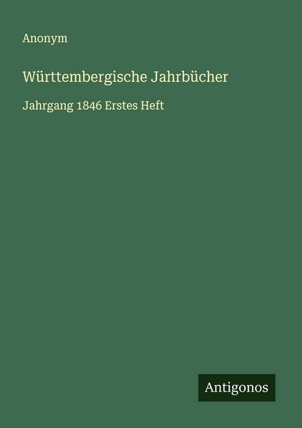 Produktbild: W&uuml;rttembergische Jahrb&uuml;cher