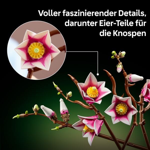 Produktbild: LEGO Botanicals 11510 Magnolienzweige, Deko Kunstpflanze zum Bauen