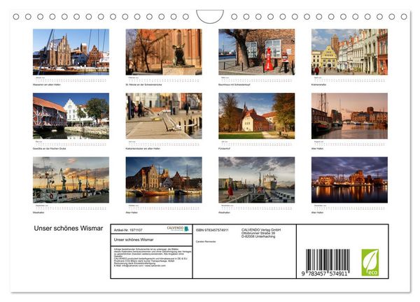 Produktbild: Unser sch&ouml;nes Wismar (Wandkalender 2026 DIN A4 quer), CALVENDO Monatskalender