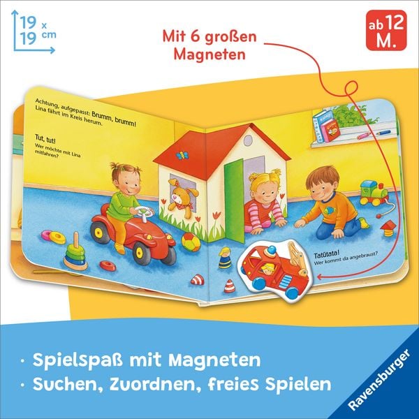 Produktbild: Ministeps: Mein erstes Magnetbuch: Wer spielt womit? Meine Welt
