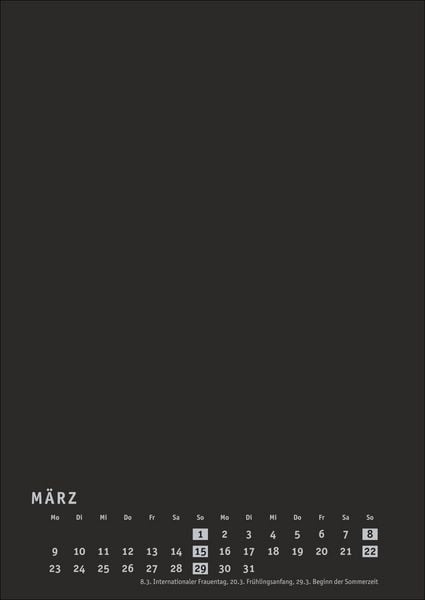 Produktbild: Premium-Bastelkalender schwarz A4 2026