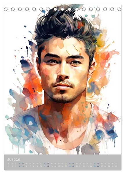Produktbild: Gentlemen in Aquarell (Tischkalender 2026 DIN A5 hoch), CALVENDO Monatskalender