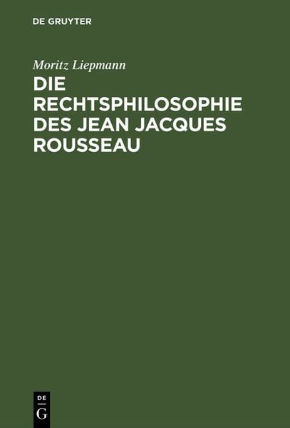 Produktbild: Die Rechtsphilosophie des Jean Jacques Rousseau