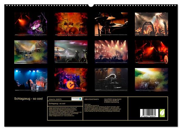 Produktbild: Schlagzeug - so cool (hochwertiger Premium Wandkalender 2026 DIN A2 quer), Kunstdruck in Hochglanz