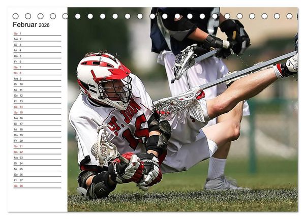 Produktbild: Teamsport Lacrosse - Face-off (Tischkalender 2026 DIN A5 quer), CALVENDO Monatskalender