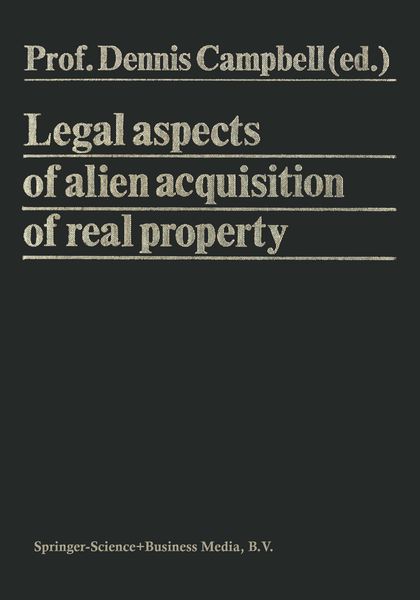 Produktbild: Legal Aspects of Alien Acquisition of Real Property
