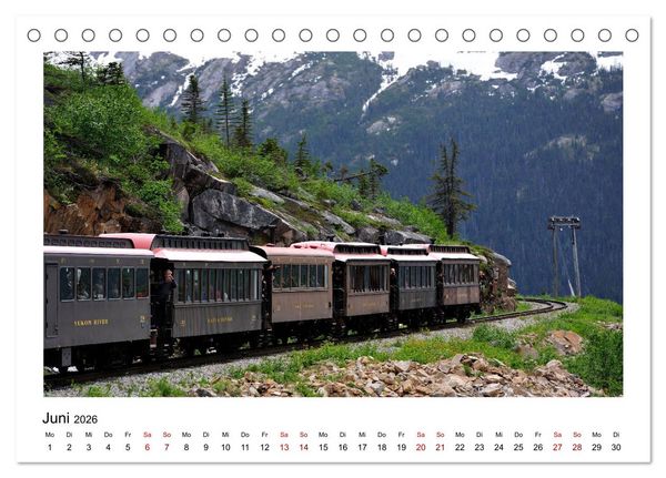 Produktbild: Destination SKAGWAY - Eine legend&auml;re Eisenbahnfahrt in Alaska (Tischkalender 2026 DIN A5 quer), CALVENDO Monatskalender