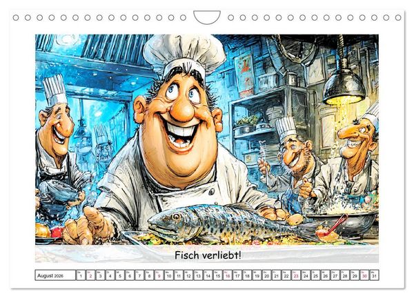 Produktbild: Gro&szlig;k&uuml;che au&szlig;er Kontrolle. Spa&szlig; mit hei&szlig;en T&ouml;pfen und lustigen Spr&uuml;chen (Wandkalender 2026 DIN A4 quer), CALVENDO Monatskalender