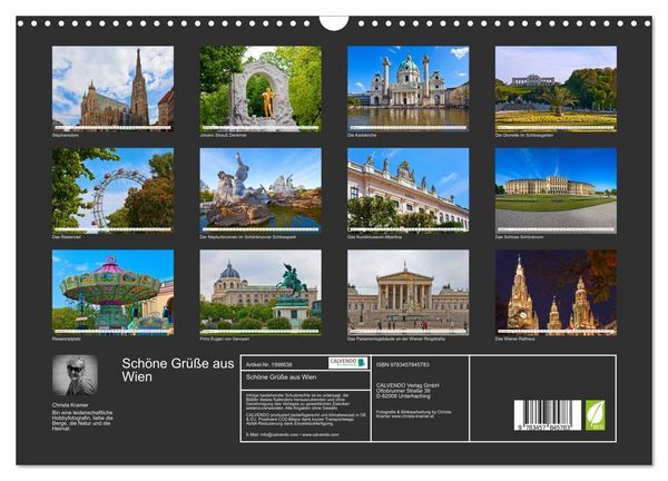 Produktbild: Sch&ouml;ne Gr&uuml;&szlig;e aus Wien (Wandkalender 2026 DIN A3 quer), CALVENDO Monatskalender