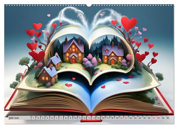 Produktbild: C&oelig;urs ludiques (Calendrier mural 2026 DIN A2 vertical), CALVENDO calendrier mensuel