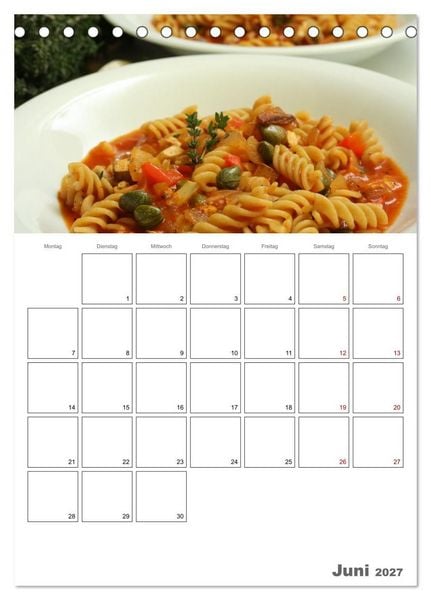 Produktbild: Pasta mit Gem&uuml;se (Tischkalender 2027 DIN A5 hoch), CALVENDO Monatskalender