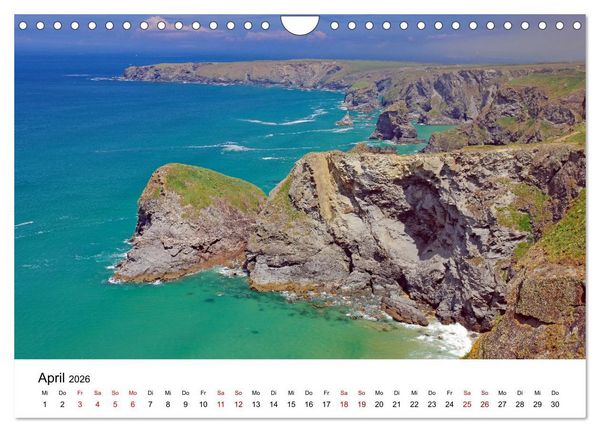 Produktbild: Cornwall und Wales (Wandkalender 2026 DIN A4 quer), CALVENDO Monatskalender