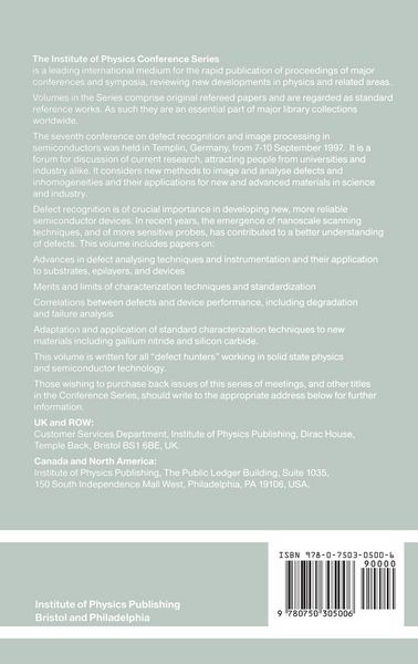 Produktbild: Defect Recognition and Image Processing in Semiconductors 1997