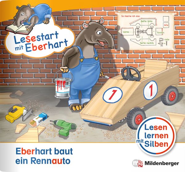 Lesestart mit Eberhart: Eberhart baut ein Rennauto, Geheftet von Stefanie Drecktrah,Nicole Brandau, Mildenberger Verlag GmbH, 978-3-619-04481-8