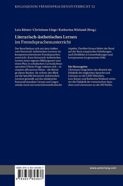Produktbild: Literarisch-&auml;sthetisches Lernen im Fremdsprachenunterricht