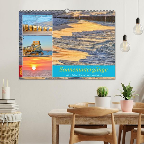 Produktbild: Sonnenunterg&auml;nge an Ostseek&uuml;ste und Bodden (Wandkalender 2026 DIN A2 quer), CALVENDO Monatskalender
