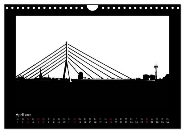 Produktbild: Ruhrpott und Niederrhein in Schwarzwei&szlig; (Wandkalender 2026 DIN A4 quer), CALVENDO Monatskalender