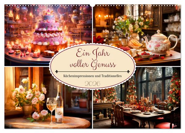 Ein Jahr voller Genuss (Wandkalender 2026 DIN A2 quer), CALVENDO Monatskalender