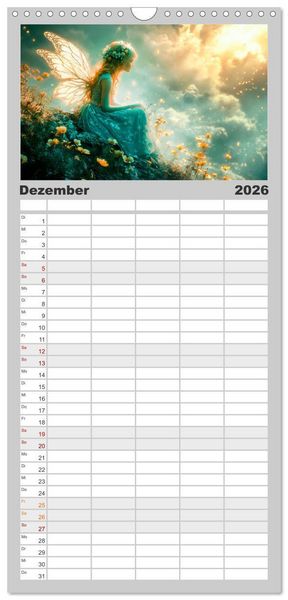 Produktbild: Familienplaner 2026 - FABELWESEN M&auml;rchenhafte Tr&auml;ume mit 5 Spalten (Wandkalender, 21 x 45 cm) CALVENDO