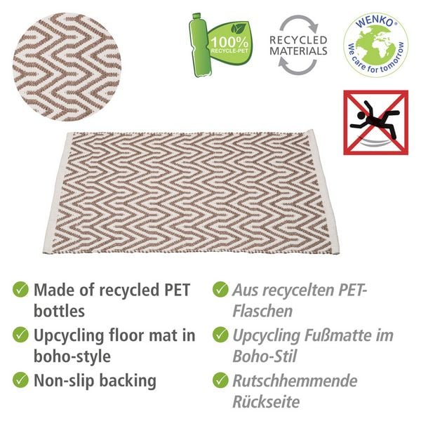 Produktbild: Badematte Mod. Altai, hergestellt aus recycelten PET-Flaschen (100 % Polyester)