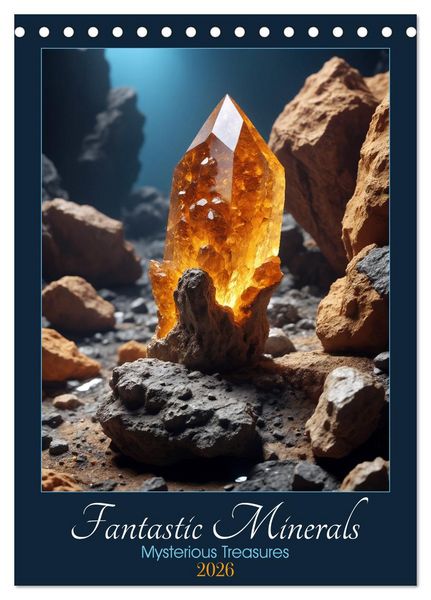 Produktbild: Fantastic Minerals - Mysterious Treasures (Desk Calendar 2026 DIN A5 portrait), CALVENDO 12 Month DeskCalendar